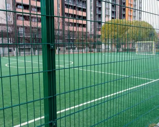 Durable fence with twin horizontal wires for added strength.